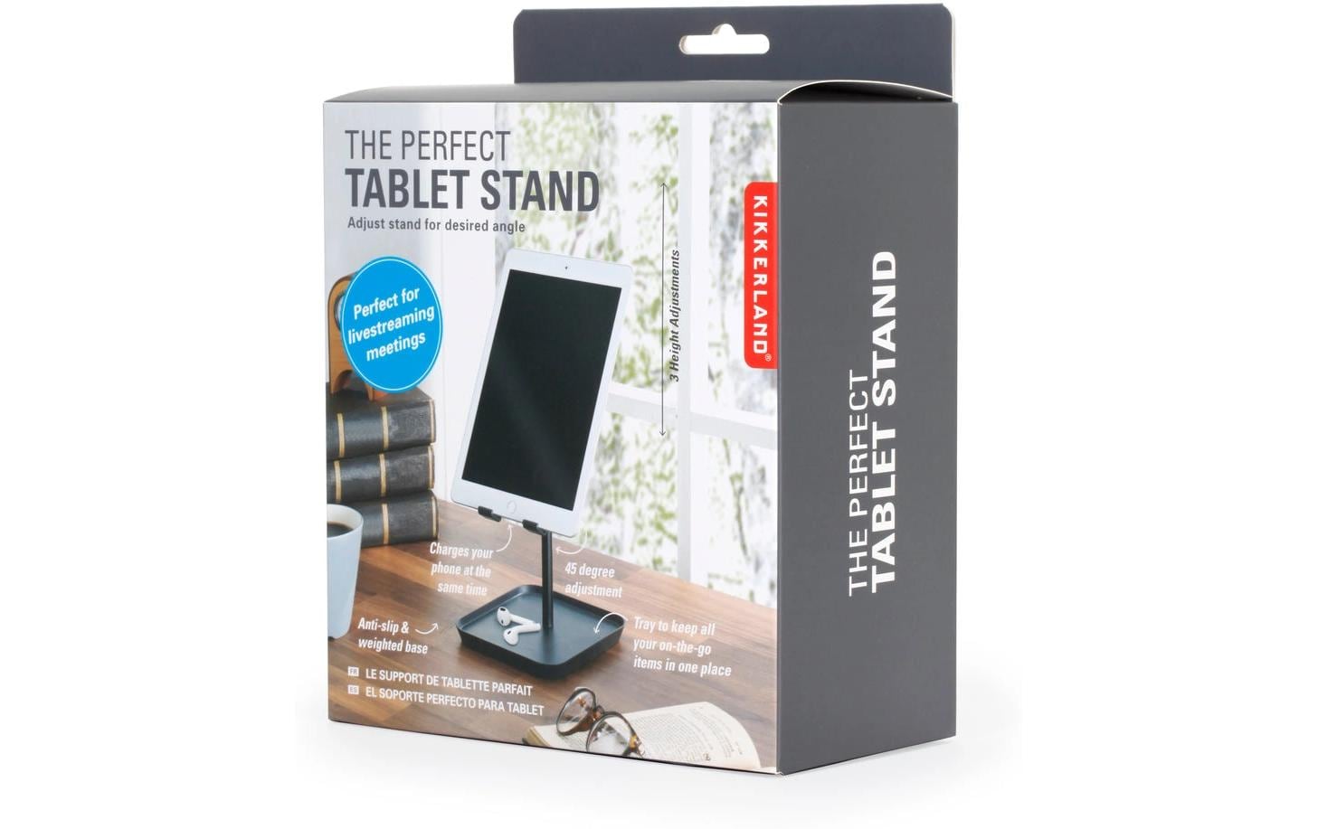 Kikkerland Tablet-Ständer – bis 15", ausziehbar – Schwarz