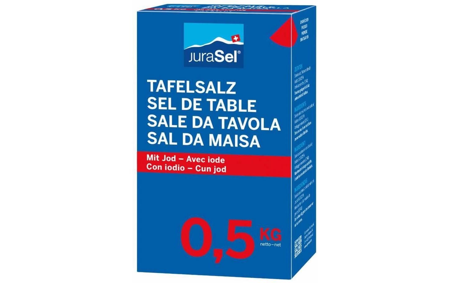 Schweizer Salinen JuraSel Tafelsalz jodiert – 500 g