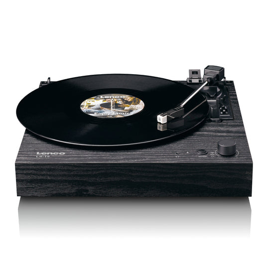 Lenco LS-15BK – Plattenspieler (Riemenantrieb), Bluetooth, Phono-Vorverstärker, 33⅓/45 U/min – Schwarz