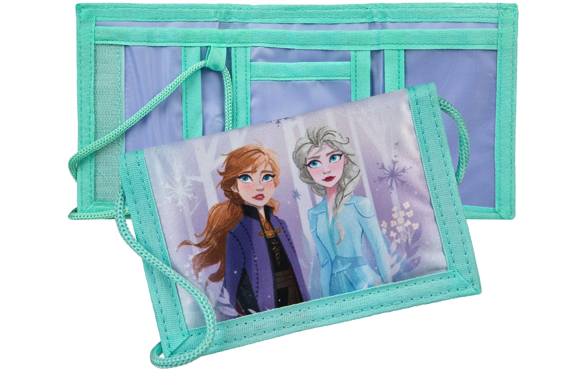 Undercover Brieftasche – Klettverschluss, mit Münzfach, Reissverschlusstasche – 13 × 9 × 2 cm – Lila