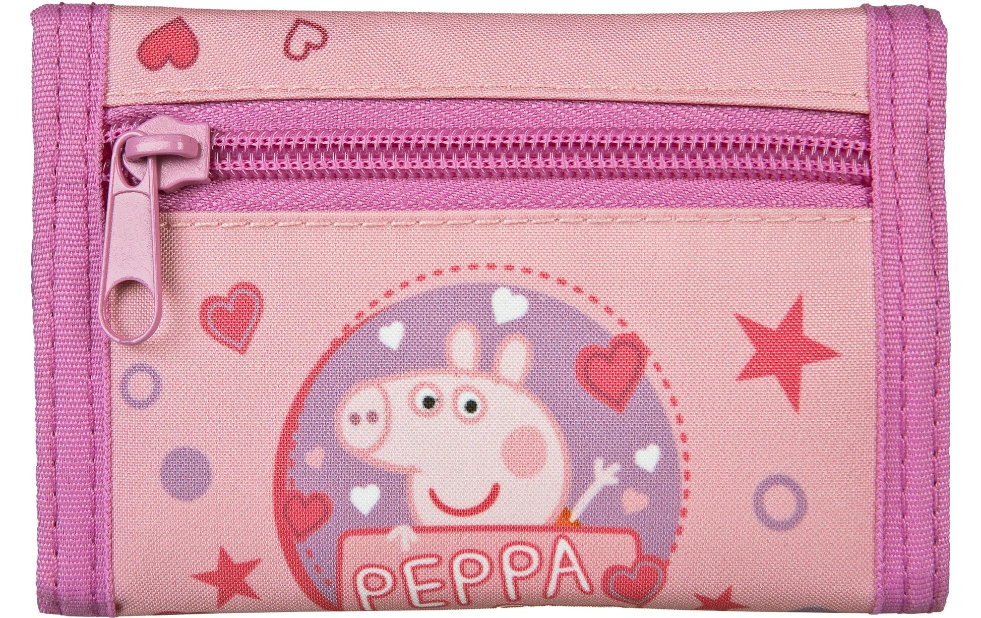 Undercover Brieftasche – Klettverschluss, Reissverschlusstasche – 13 × 9 × 2 cm – Rosa – Peppa Pig