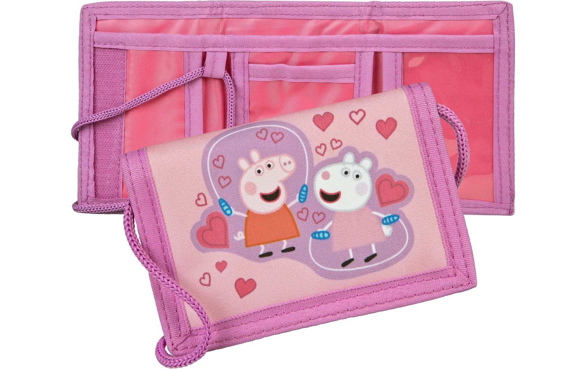 Undercover Brieftasche – Klettverschluss, Reissverschlusstasche – 13 × 9 × 2 cm – Rosa – Peppa Pig