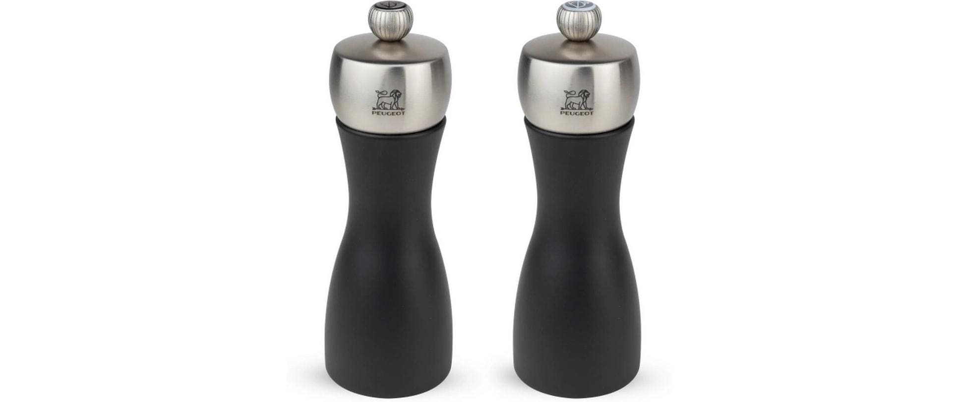 Peugeot Fidji – Salz-/Pfeffermühle 15 cm, Buche/Edelstahl, schwarz/silber, 2-teilig