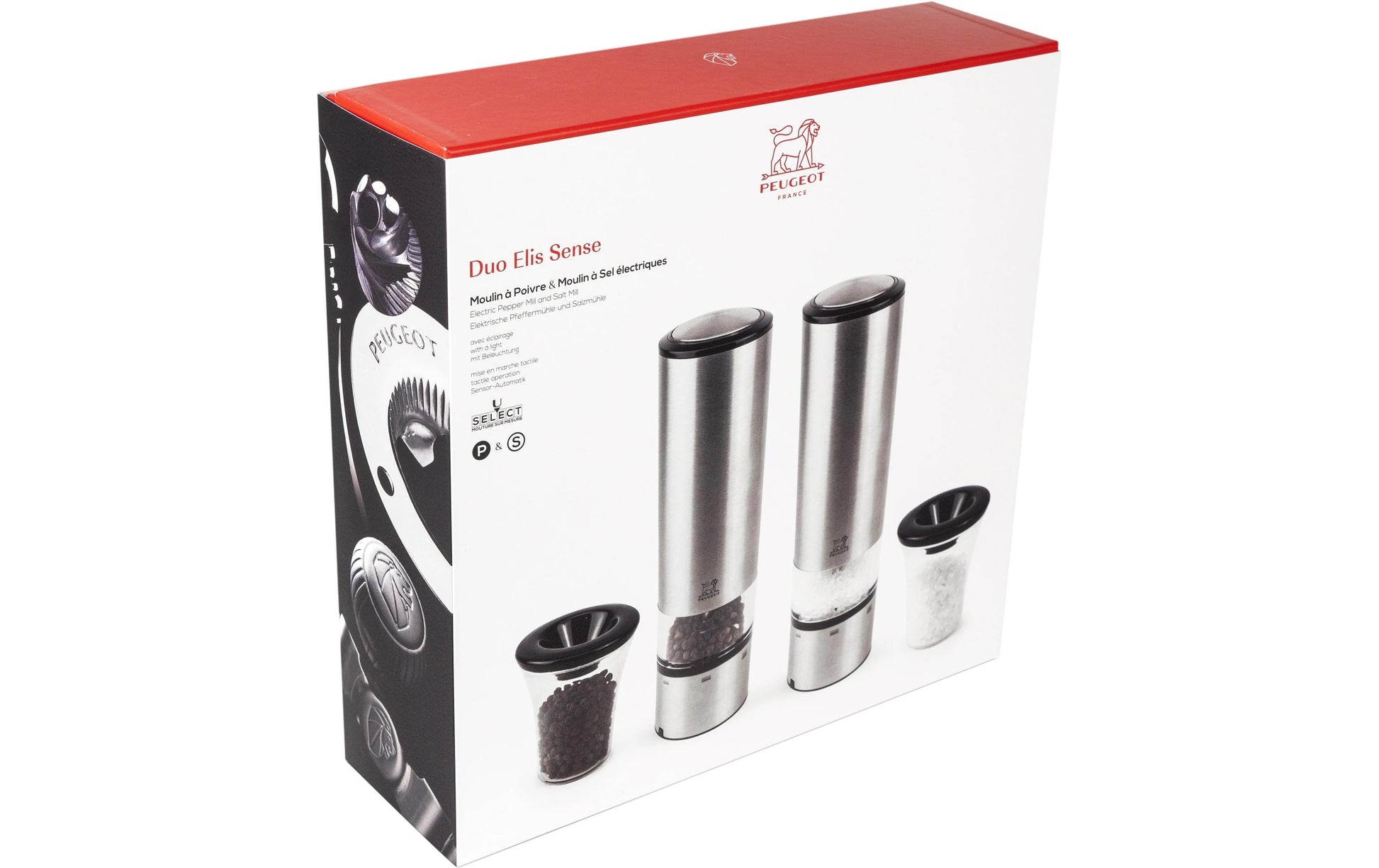 Peugeot Salz- und Pfeffermühlen-Set Elis Sense Duo PM+SM – Edelstahl – Silber – 20 cm – 2-teilig