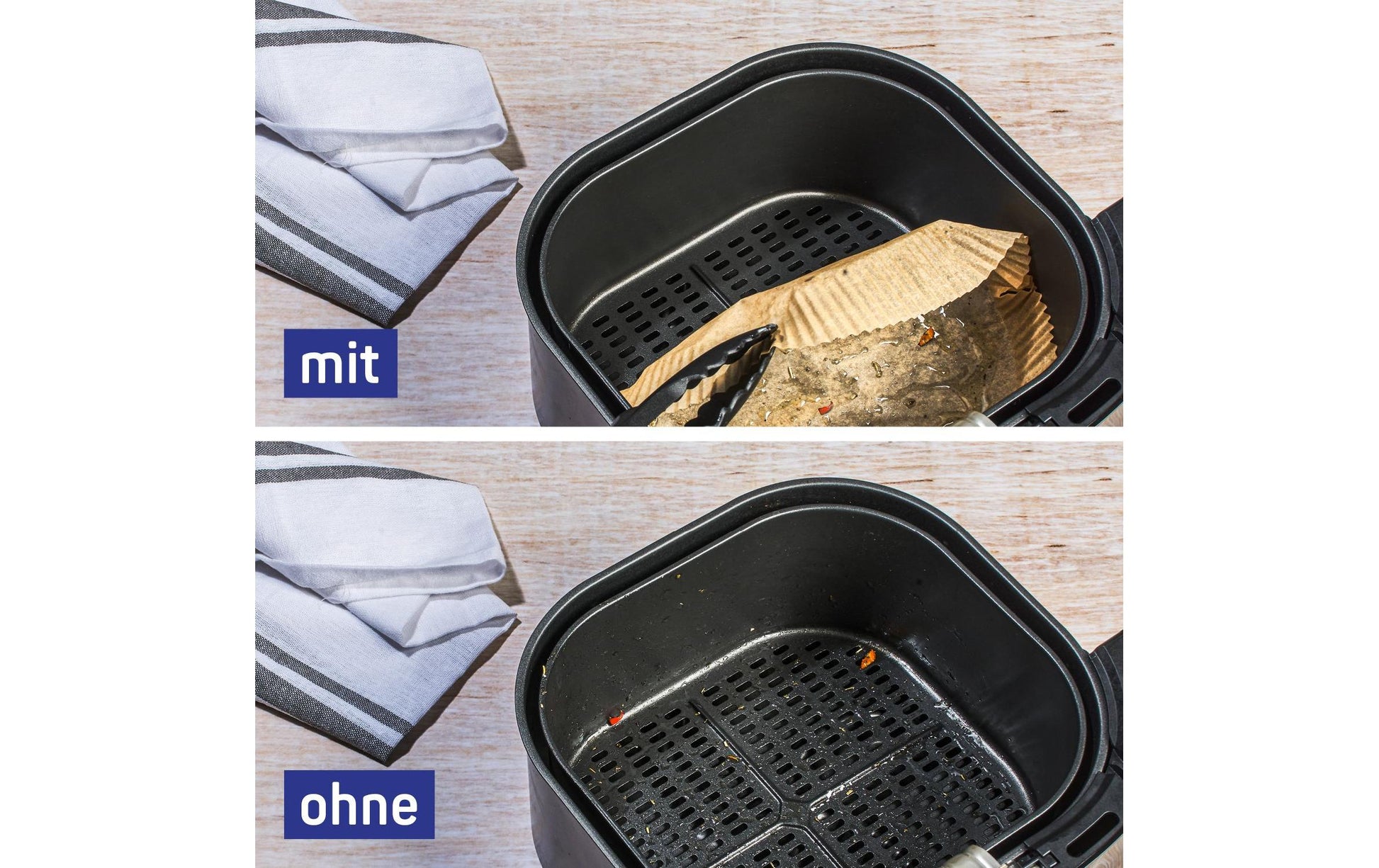 Toppits Backpapier-Schalen für Heissluftfritteusen – Ø 20 cm, 20 Stk.