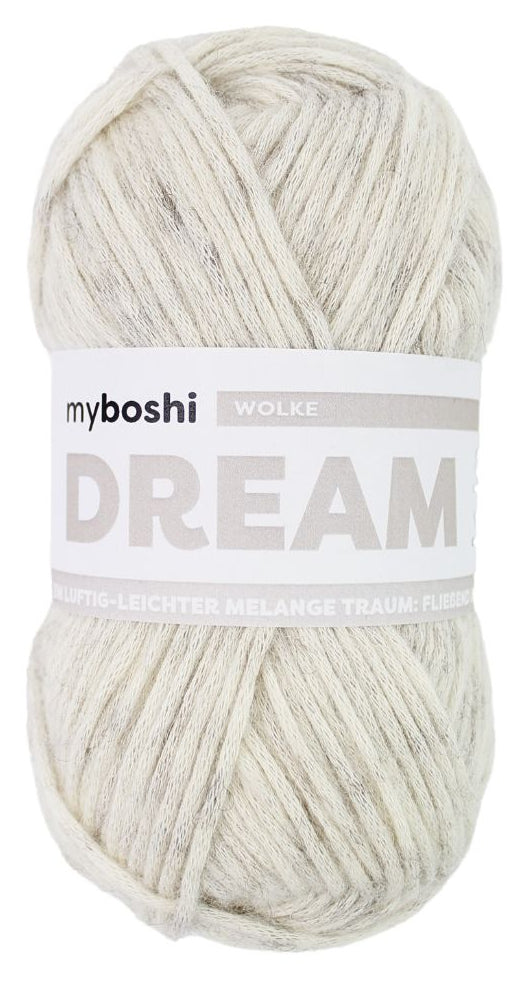 myBoshi Dream Wolle Ivory meliert – 50 g, 95 m, 76% Baumwolle/22% Baby Alpaka/2% Merino, Nadel 5 mm