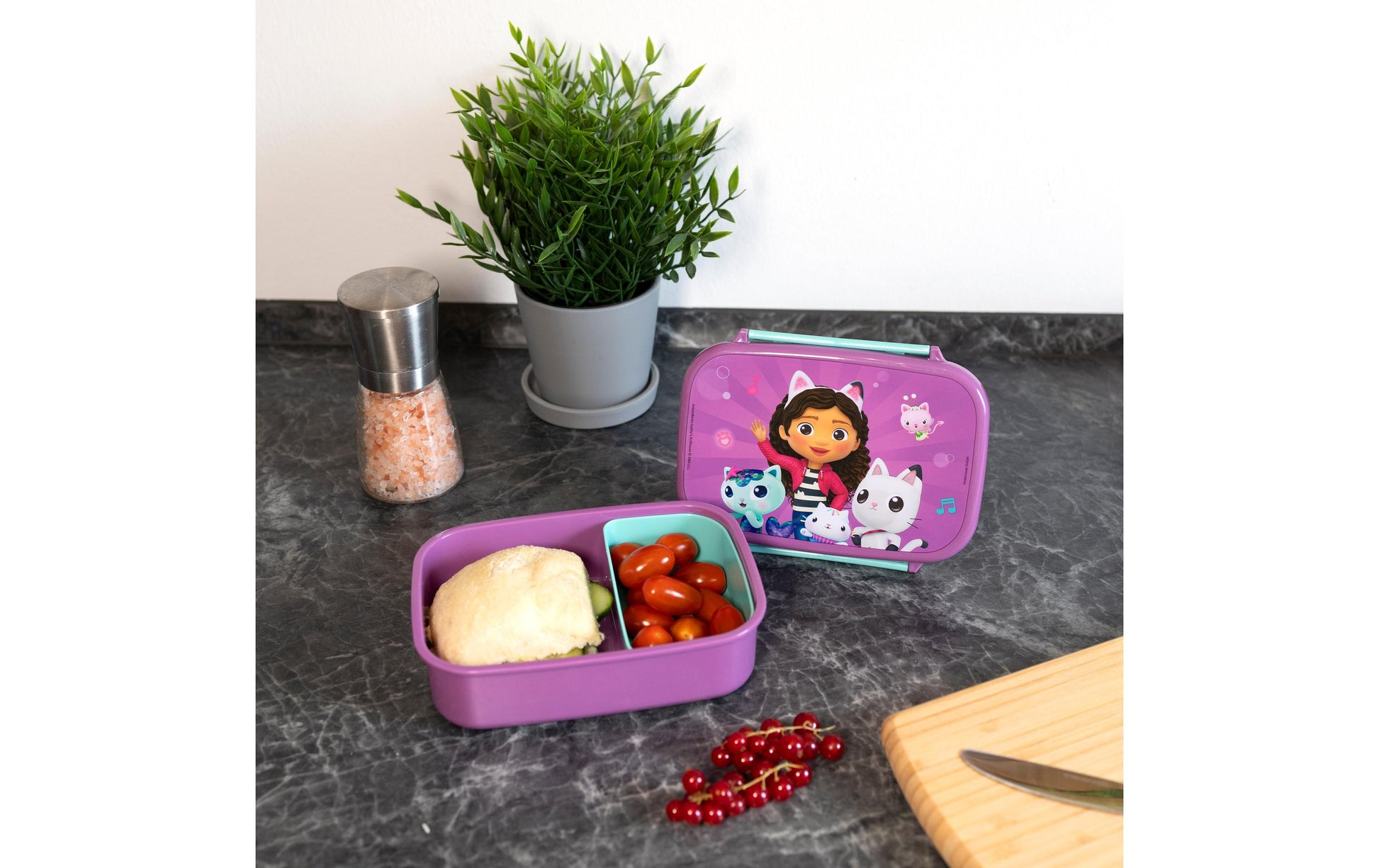Scooli Gabby's Dollhouse – Lunchbox 800 ml, 18 × 13,5 × 6 cm, Kunststoff, rosa, 2 Fächer