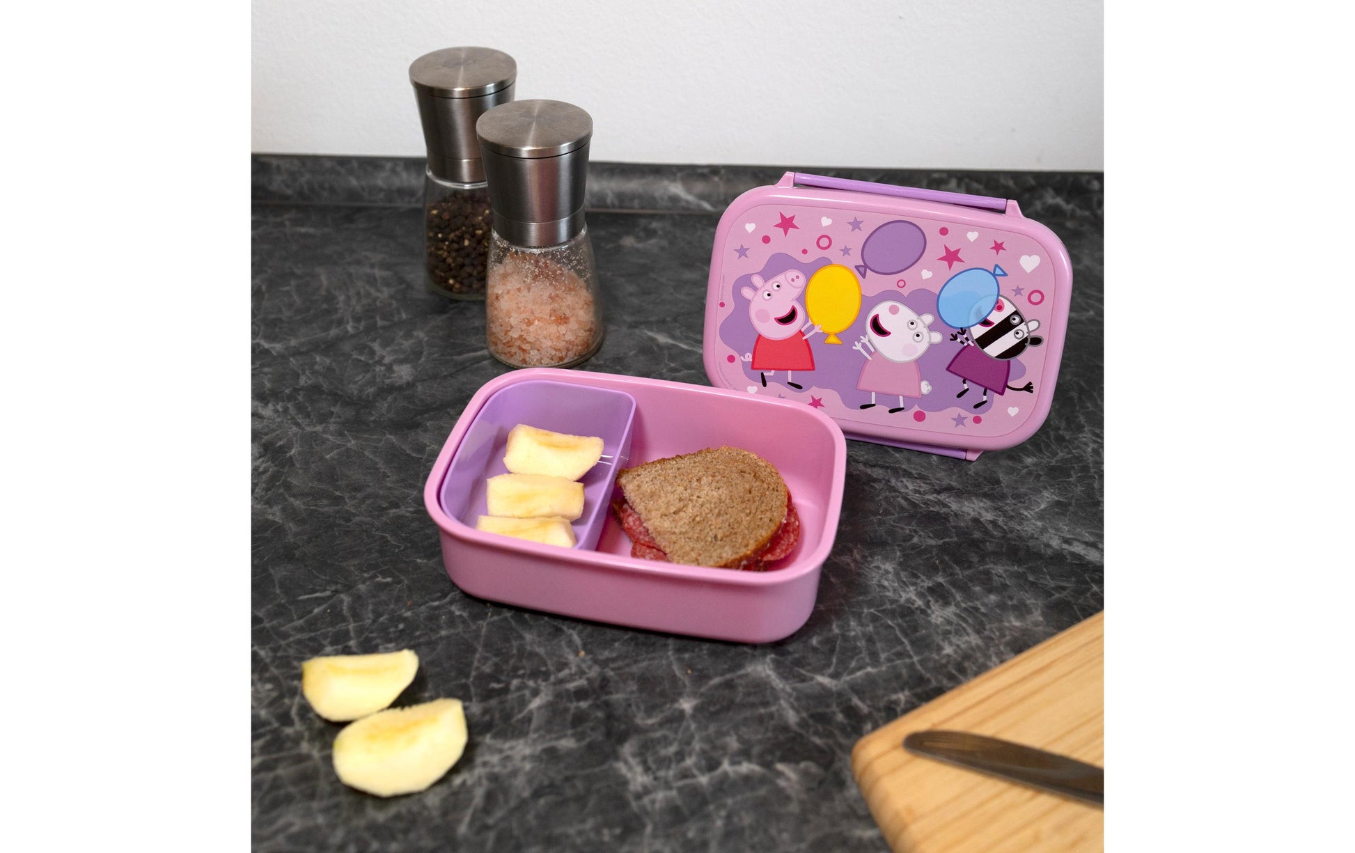 Scooli Lunchbox 800 ml, 18 × 13,5 × 6 cm, Kunststoff, Peppa Pig, Mehrfarbig