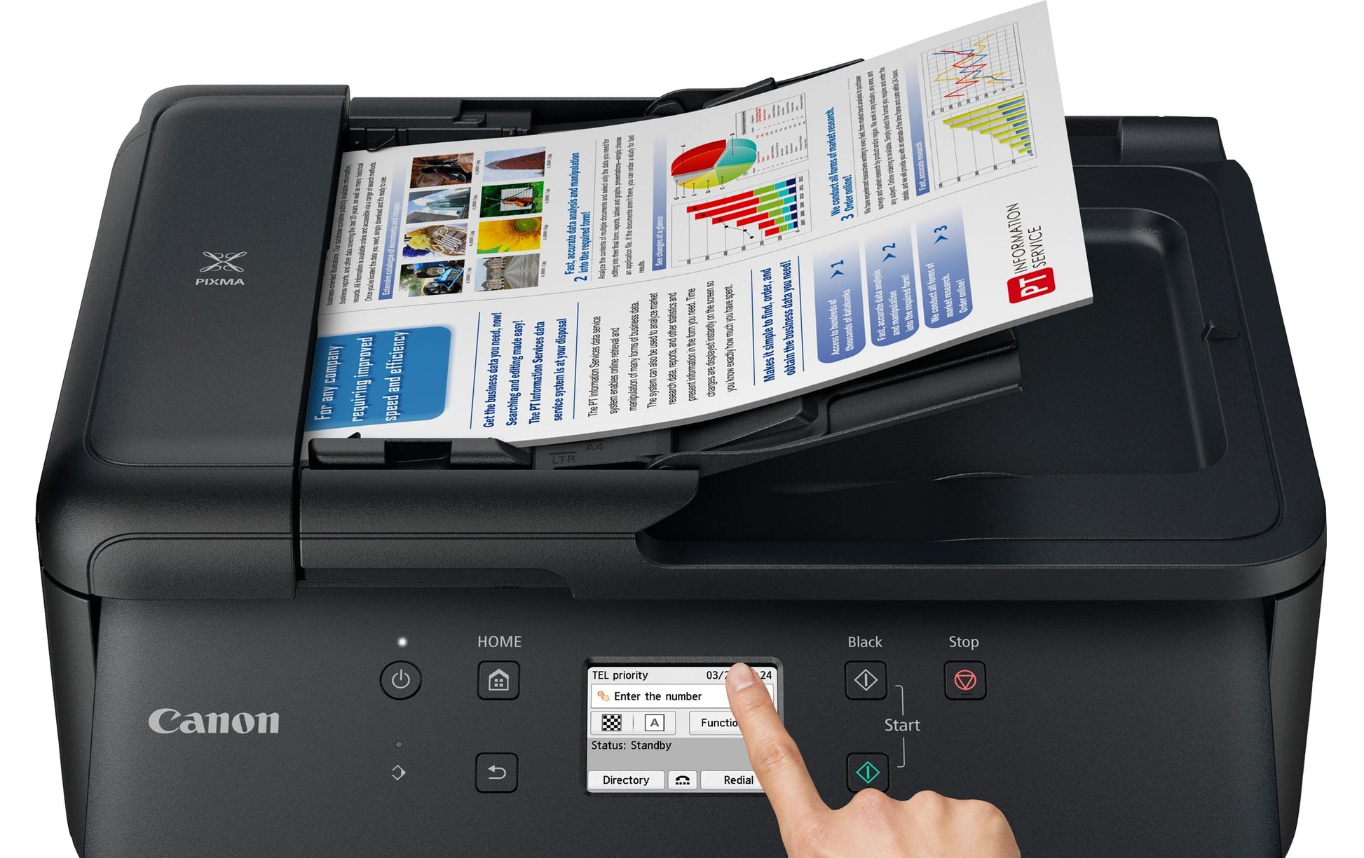 Canon Pixma TR7650 – Farbiges Tintenstrahl-MFP A4, 4-in-1 – WLAN – Duplex, ADF – 15 S./Min. S/W, 10 S./Min. Farbe