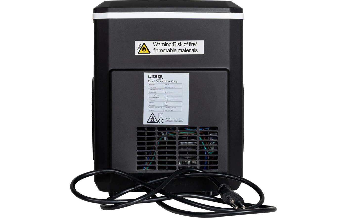 Kibernetik Eiswürfelmaschine EW12B – 12 kg/24h, 1,2 l – schwarz