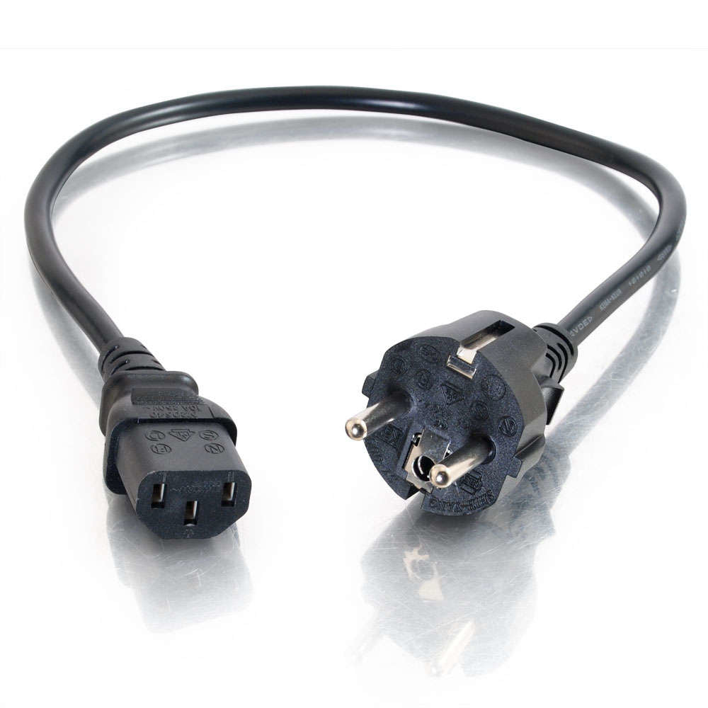 C2G Netzkabel – Schuko (CEE 7/7), 1 m, schwarz