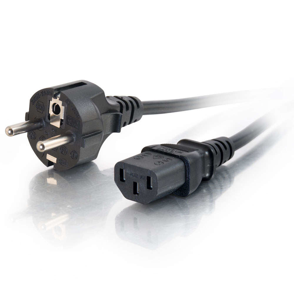 C2G Netzkabel – Schuko (CEE 7/7), 1 m, schwarz