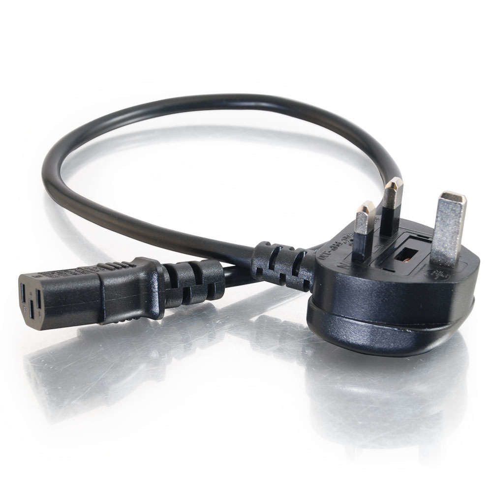 C2G Netzkabel – UK (Typ G) – IEC C13, 1 m, schwarz