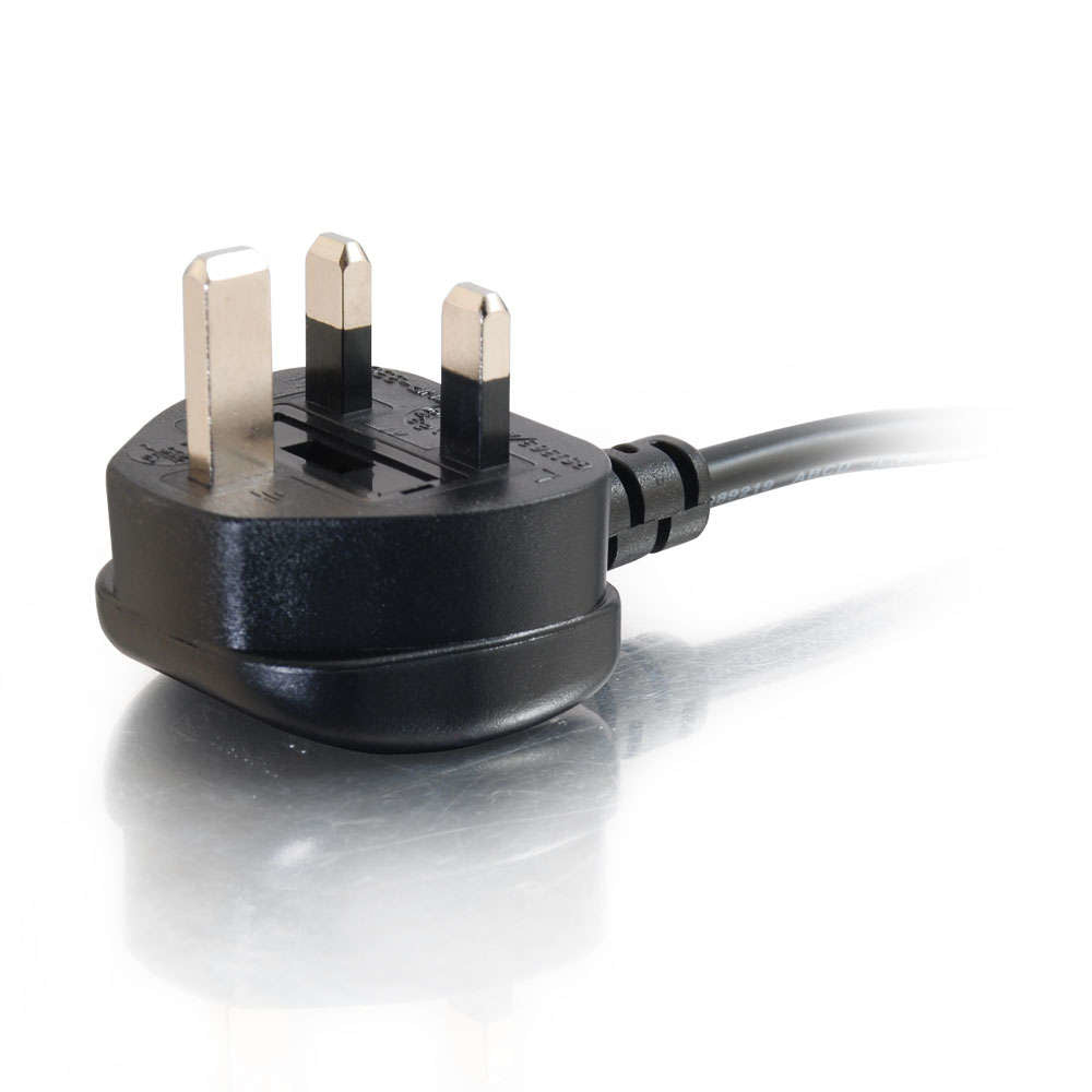 C2G Netzkabel – UK (Typ G) – IEC C13, 1 m, schwarz