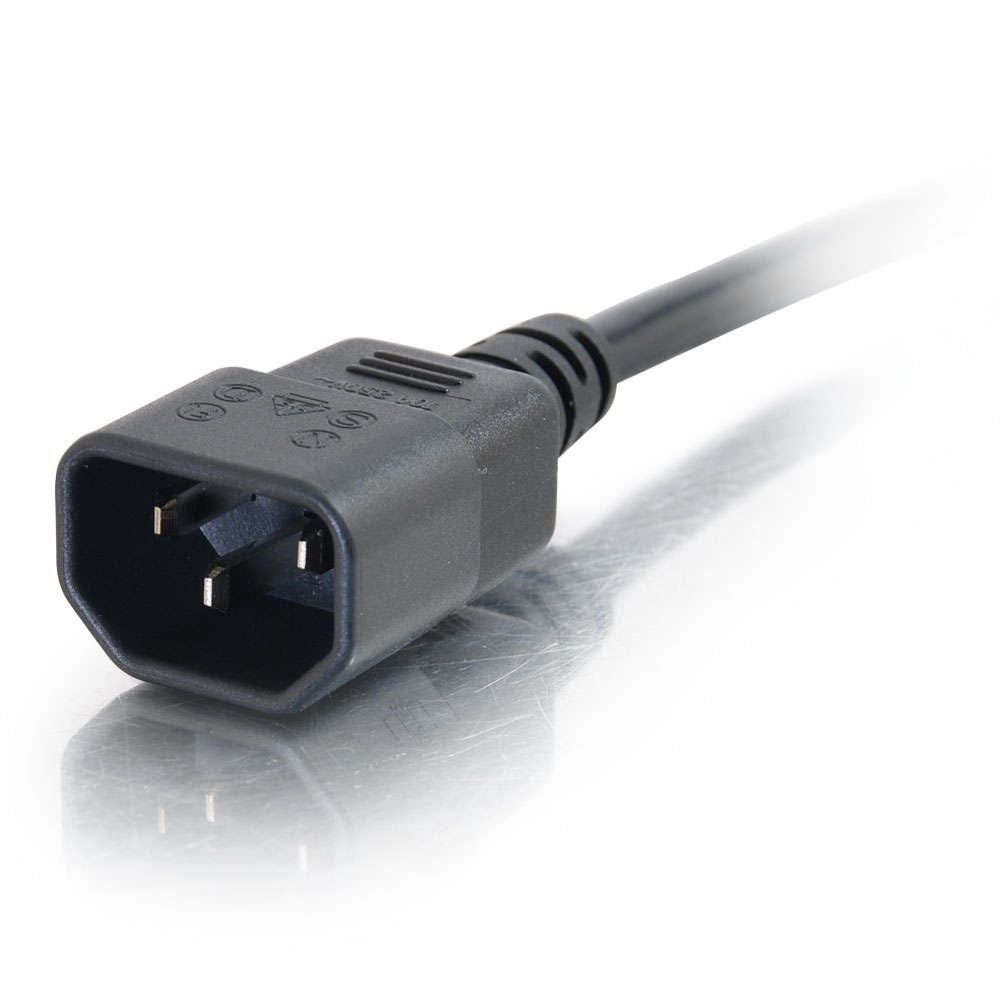 C2G Netzkabel – IEC C13 zu IEC C14, 0,5 m, 250 V/10 A, schwarz
