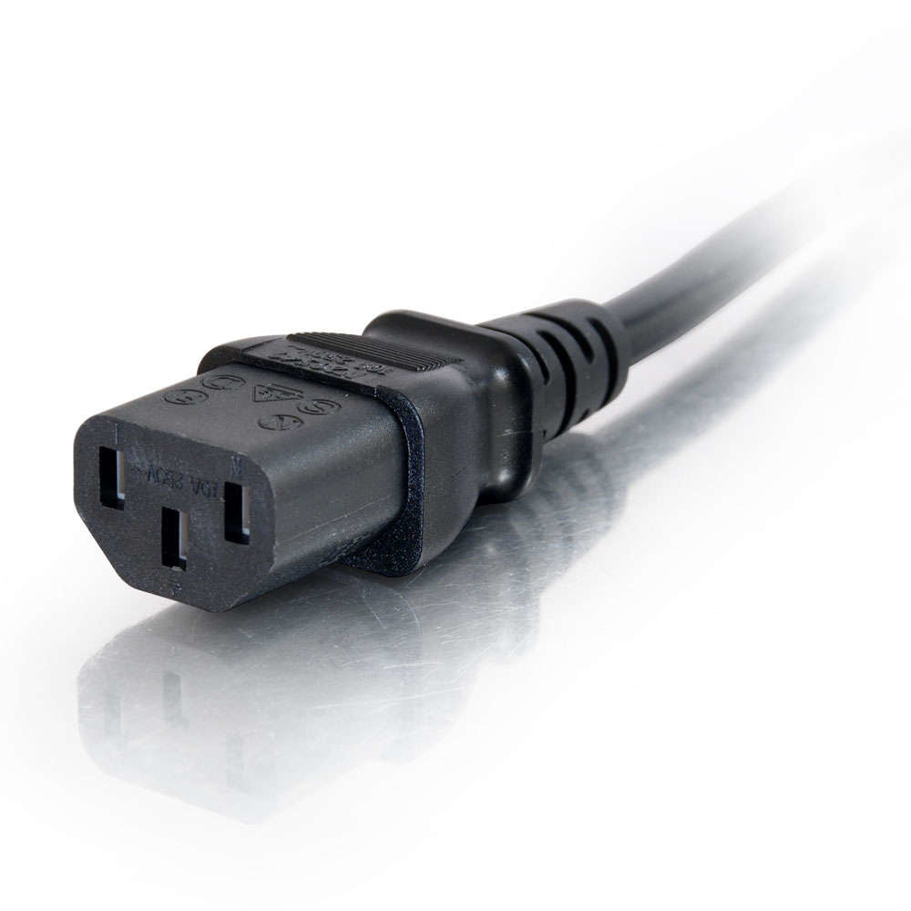 C2G Netzkabel – IEC C13 zu IEC C14, 0,5 m, 250 V/10 A, schwarz