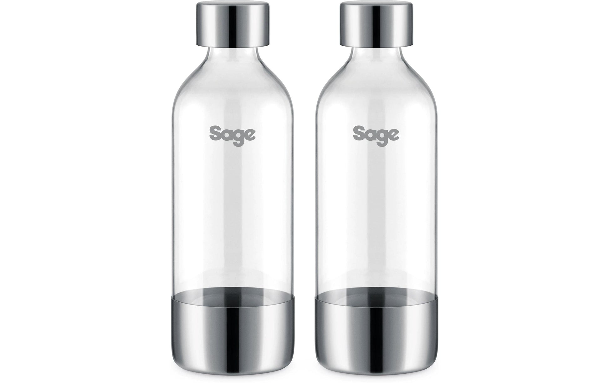 Sage Karbonisiererflasche – 1 l, für InFizz Fusion (BCA800), 2 Stk., Edelstahl, Transparent