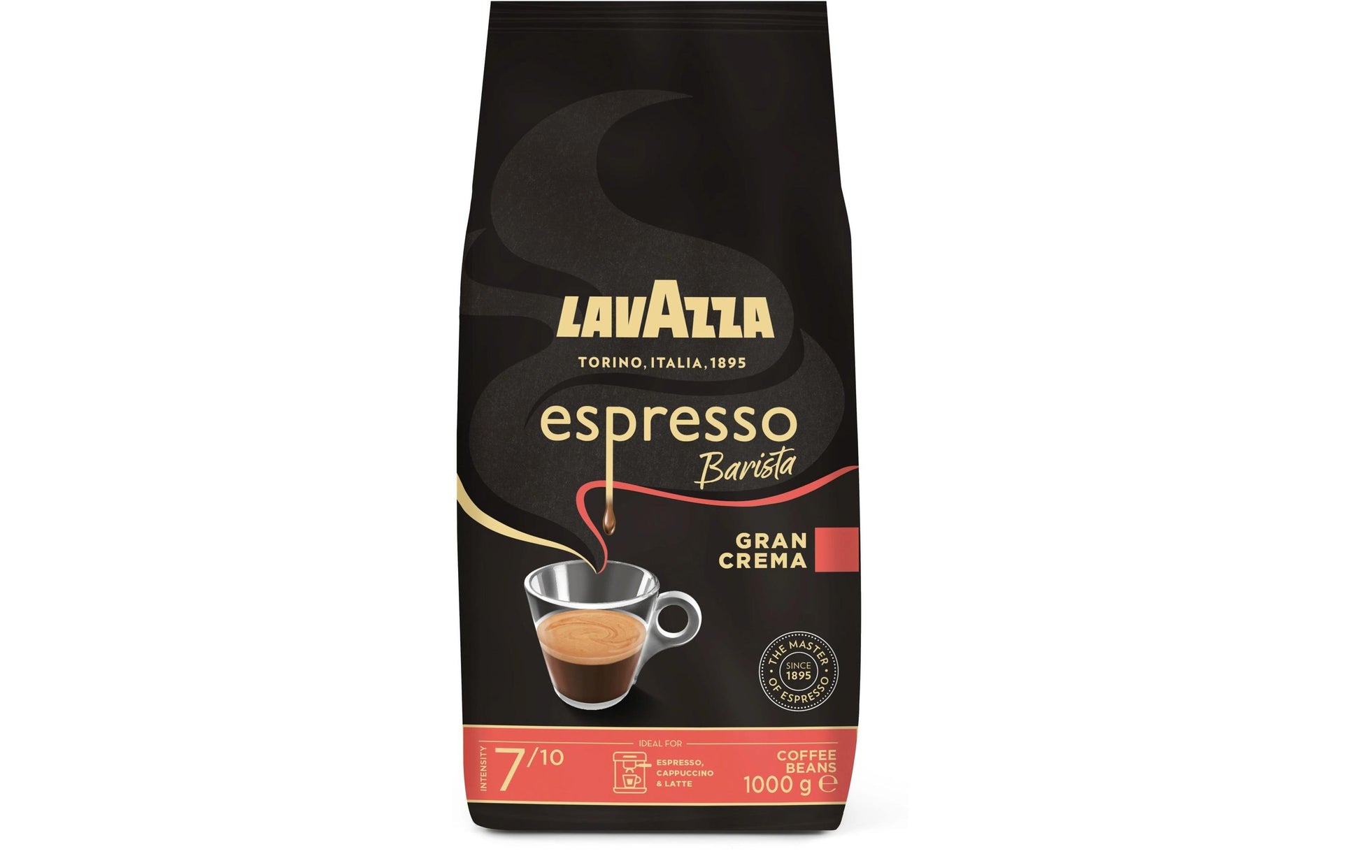 Lavazza Espresso Kaffeebohnen Barista Gran Crema – 1 kg – Mittlerer Röstgrad – Intensität 7/10