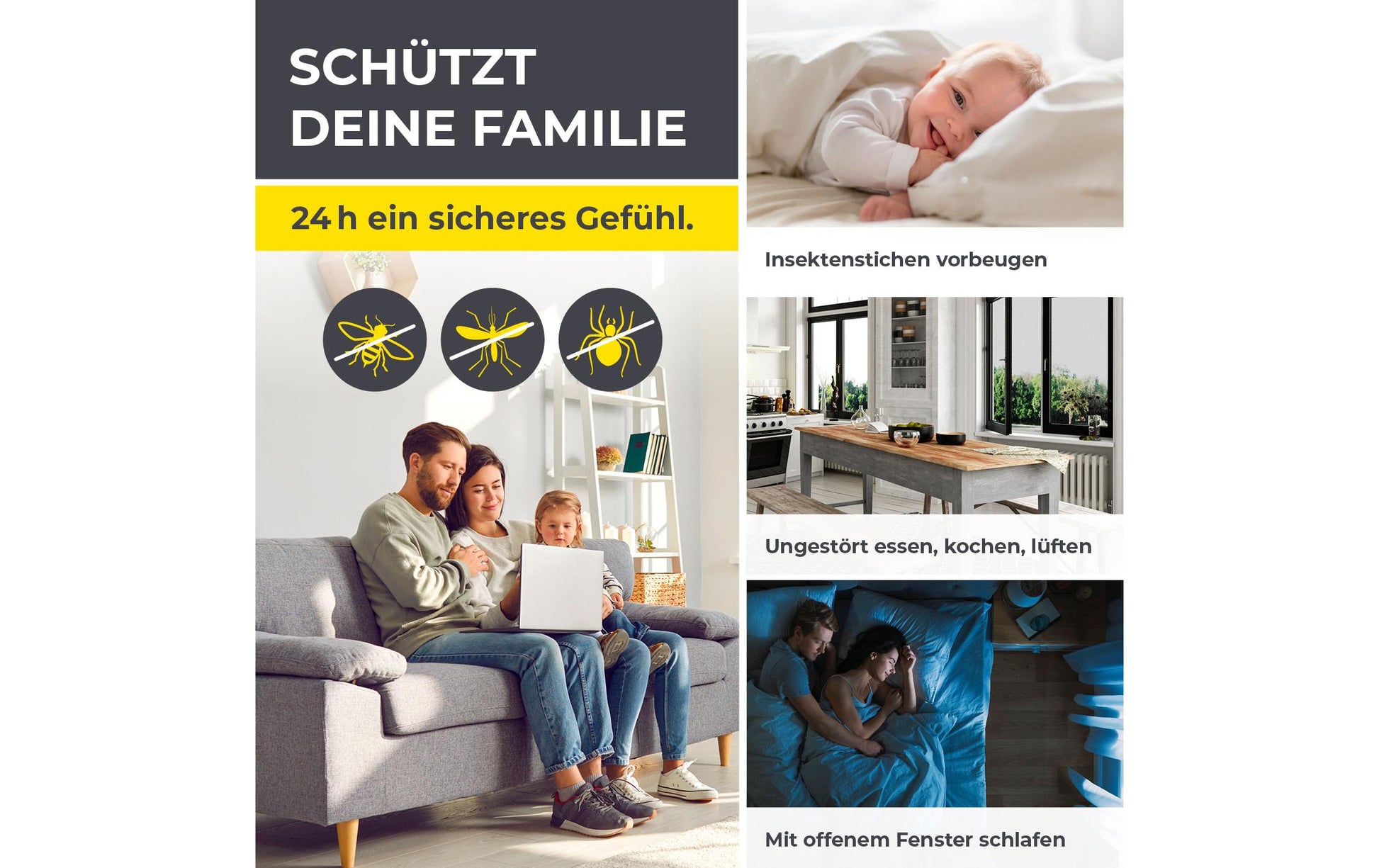 EASYmaxx Fenster-Fliegengitter – 73–120 × 83–140 cm – Anthrazit – Nylon – Aluminium-Rahmen