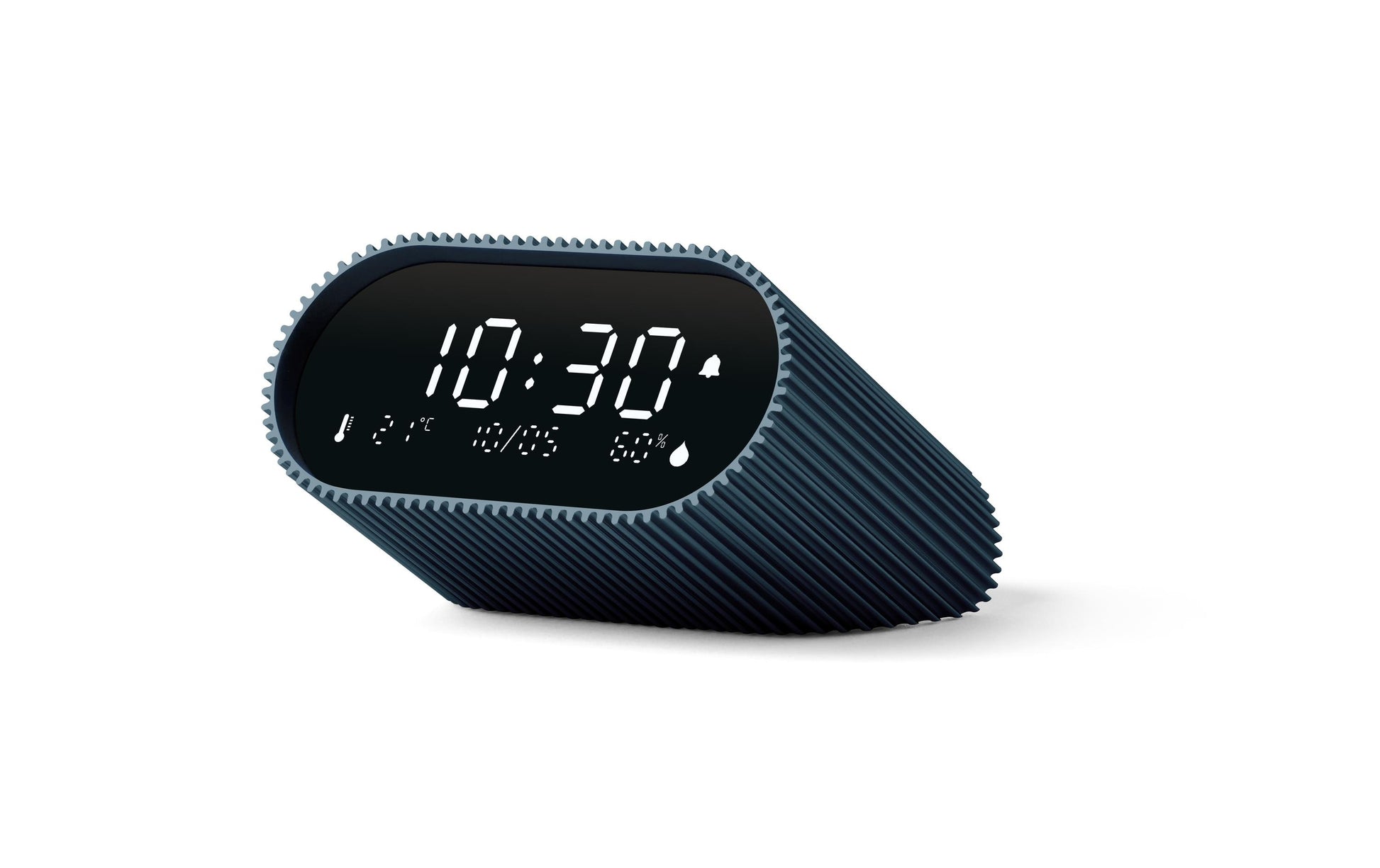 Lexon Wecker Ray Clock – digital, blau, Aluminium, Schlummerfunktion, Thermometer