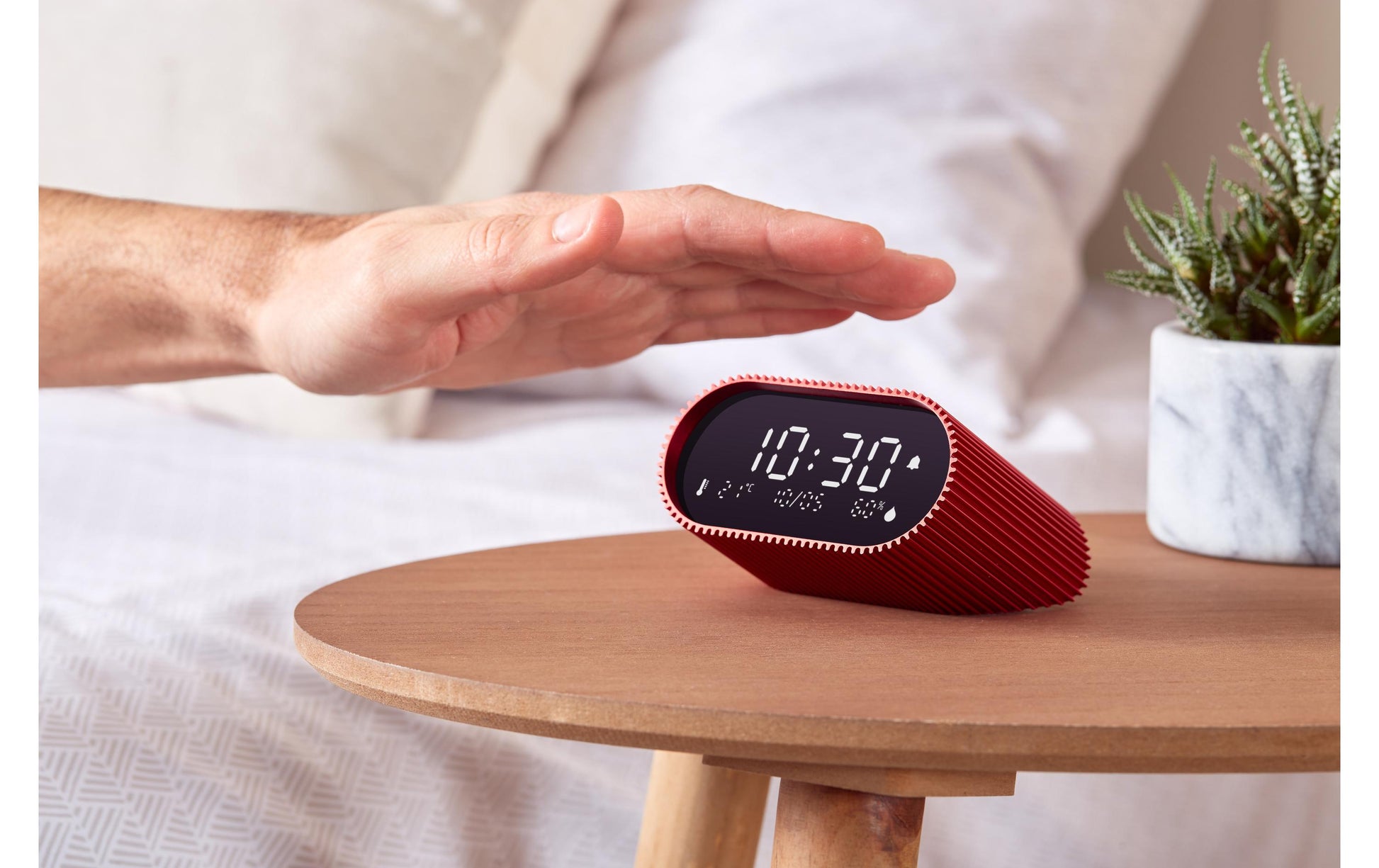 Lexon Wecker Ray Clock – digital, rot, Schlummerfunktion, Thermometer