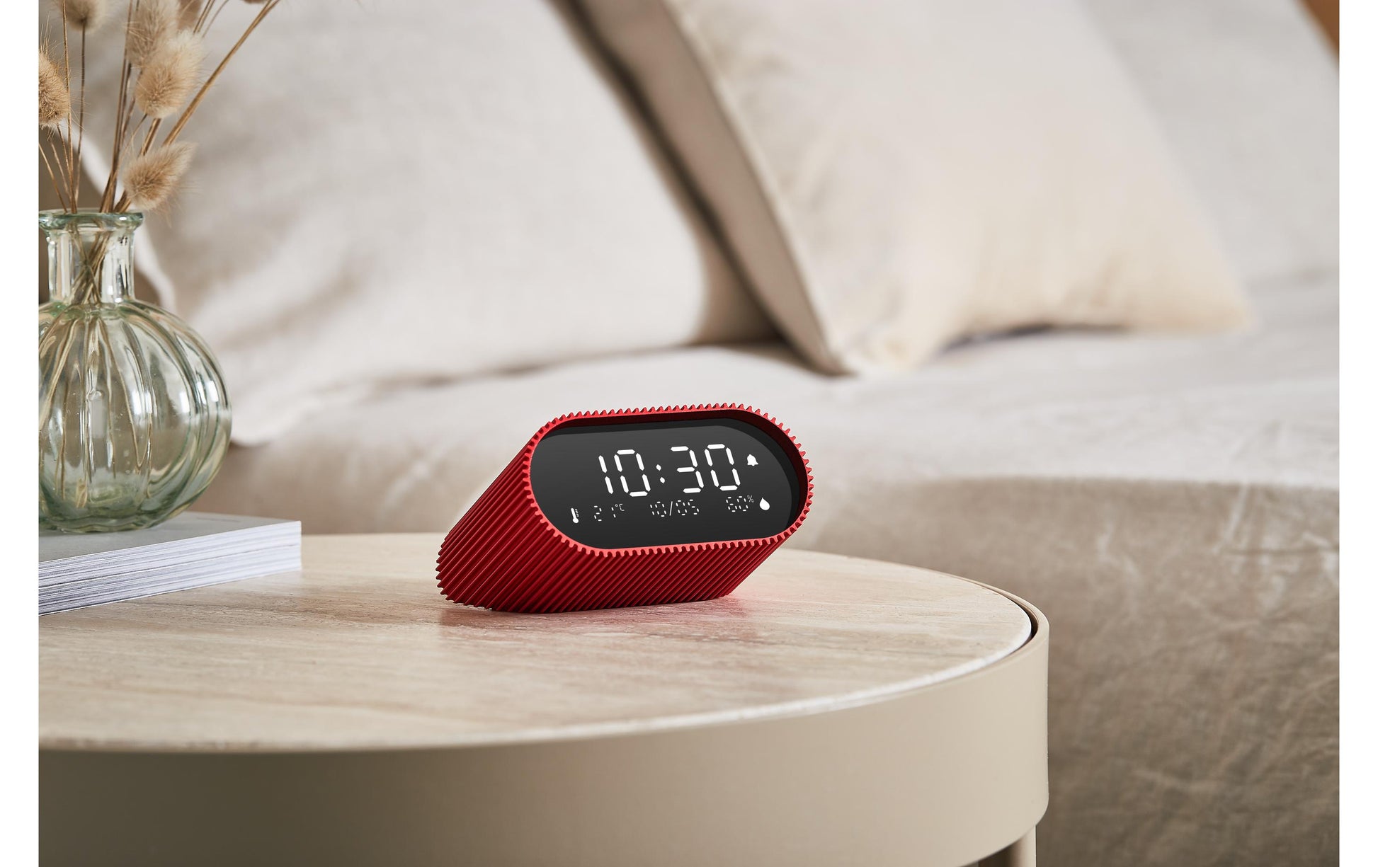 Lexon Wecker Ray Clock – digital, rot, Schlummerfunktion, Thermometer
