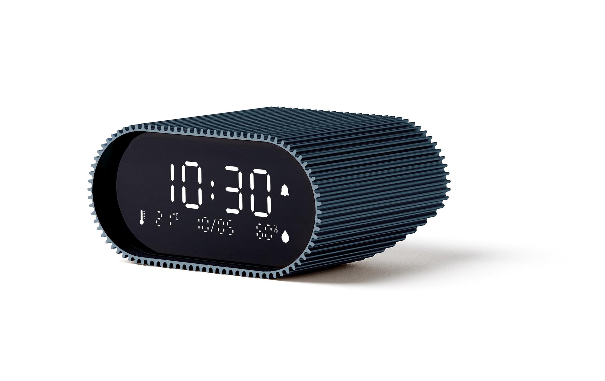 Lexon Wecker Ray Clock – digital, blau, Aluminium, Schlummerfunktion, Thermometer