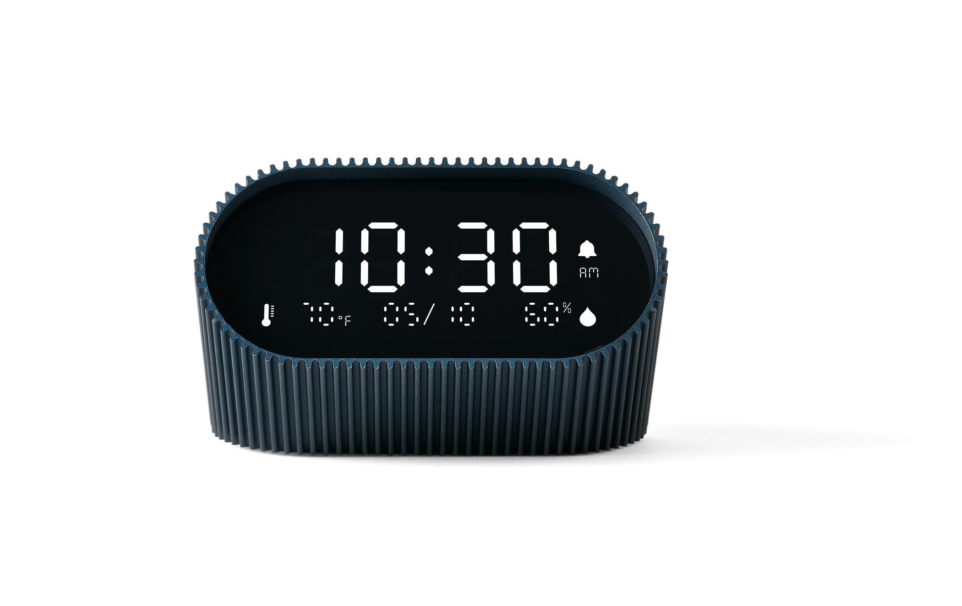 Lexon Wecker Ray Clock – digital, blau, Aluminium, Schlummerfunktion, Thermometer