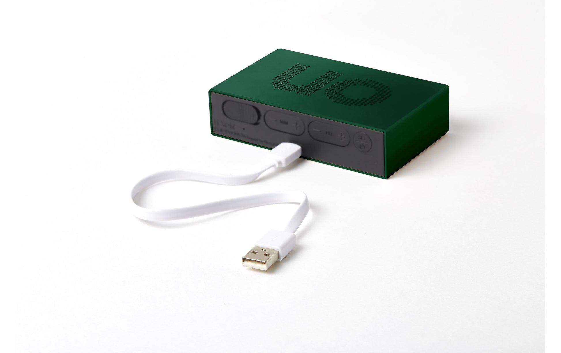LEXON Wecker Flip Premium – digital – 10,4 × 2,6 × 6,5 cm, dunkelgrün, Aluminium, Schlummerfunktion, USB-C