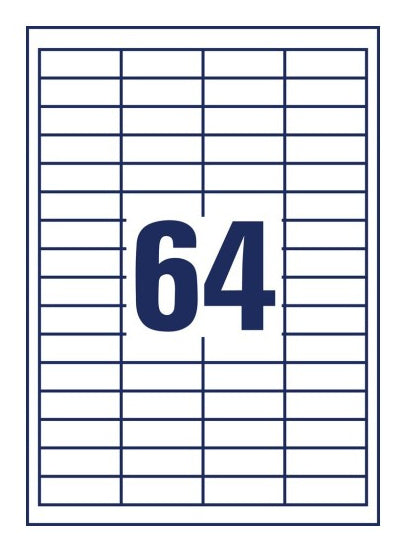 AVERY Zweckform – Etiketten A4 48,5 × 16,9 mm – Papier, weiss – permanent haftend – Laser/Inkjet – 30 Blätter