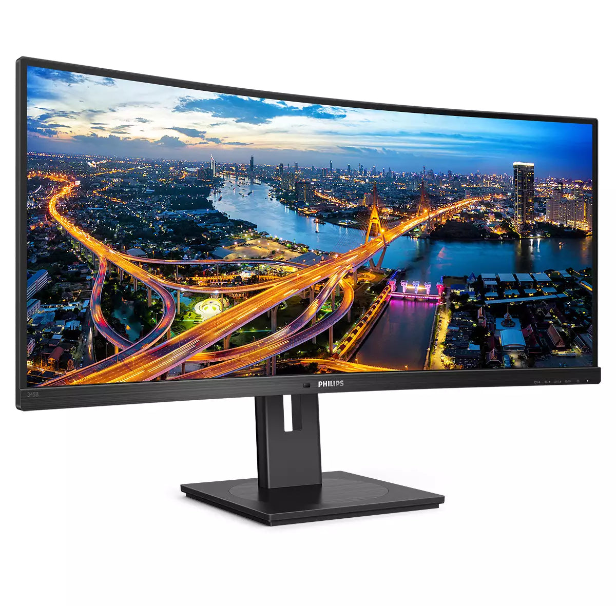 Philips 345B1C/00 – Monitor, 34", 3440 × 1440, VA, 100 Hz, 300 cd/m², Gebogen, VESA 100 × 100, Schwarz
