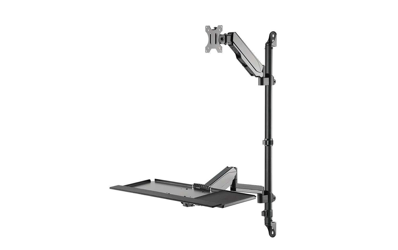 Neomounts WL90-325BL1 – Wandhalterung, bis 32", 1–9 kg, Gasfeder, Tastatur- & Mausplatte, Schwarz