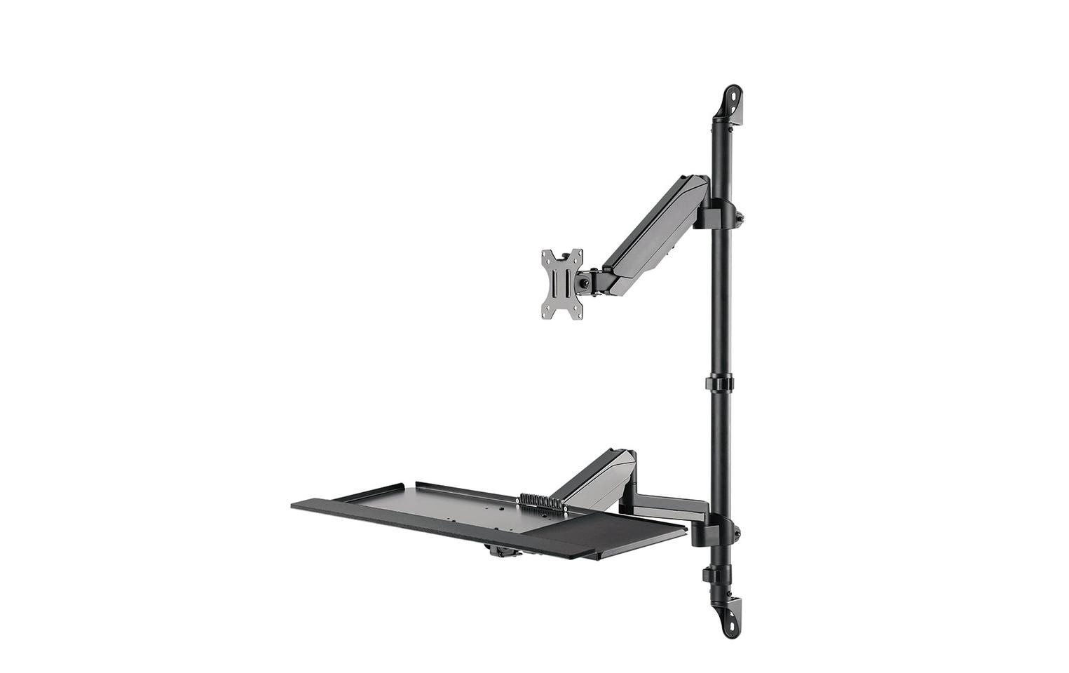Neomounts WL90-325BL1 – Wandhalterung, bis 32", 1–9 kg, Gasfeder, Tastatur- & Mausplatte, Schwarz