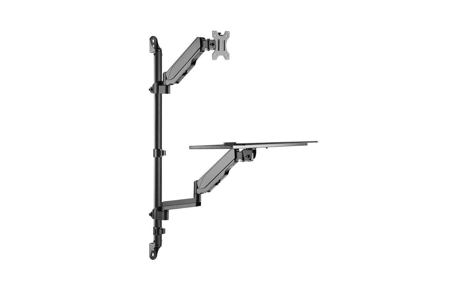 Neomounts WL90-325BL1 – Wandhalterung, bis 32", 1–9 kg, Gasfeder, Tastatur- & Mausplatte, Schwarz