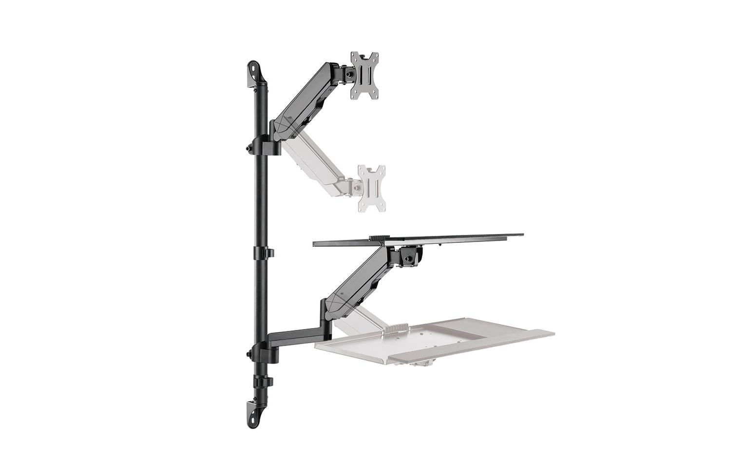 Neomounts WL90-325BL1 – Wandhalterung, bis 32", 1–9 kg, Gasfeder, Tastatur- & Mausplatte, Schwarz