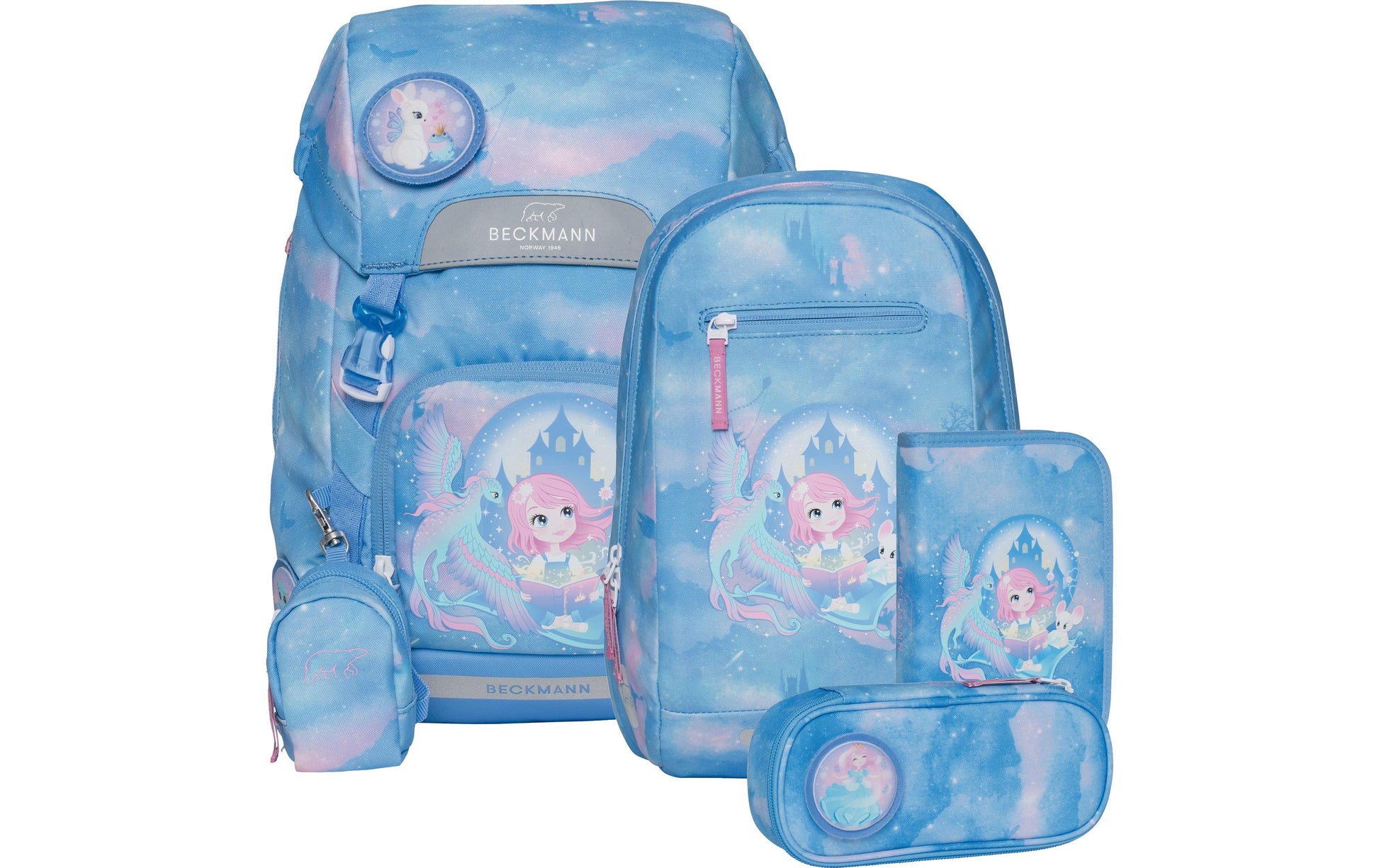 Beckmann Classic – Schulrucksack-Set 6-teilig, Fairytale, 22 l, 24×37×25 cm