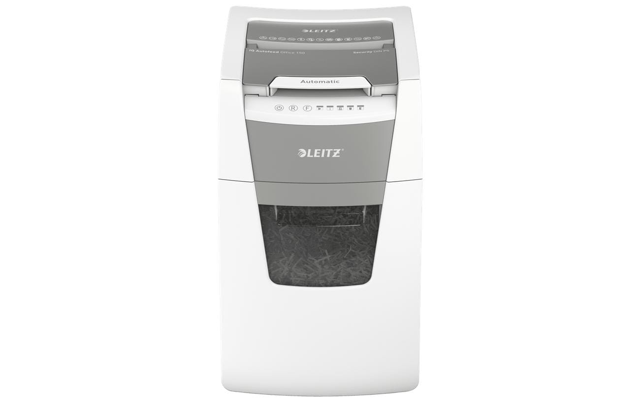 Leitz bürogeräte Leitz IQ Autofeed Office150 – Aktenvernichter mit Autofeed 150 Blatt, DIN P-5, Mikroschnitt 2 × 15 mm, 44 l