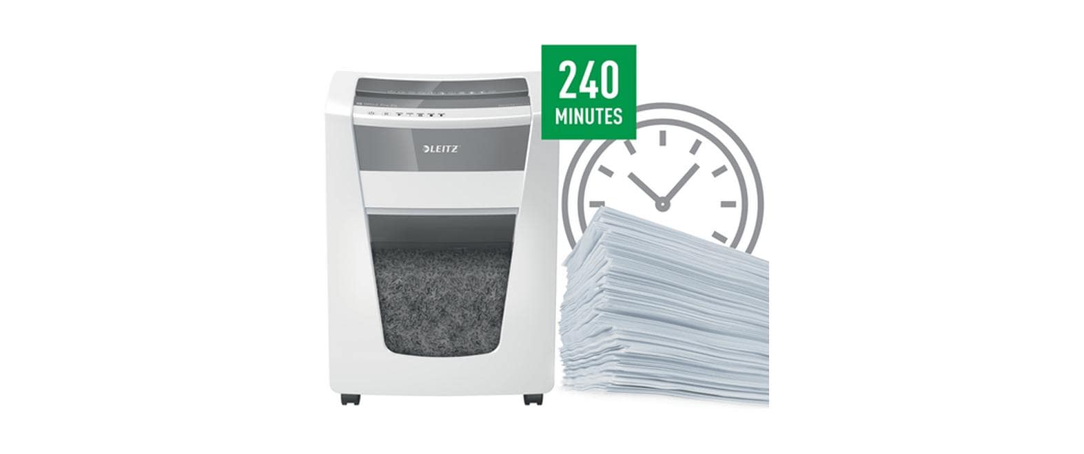 Leitz IQ Office Pro Aktenvernichter – Partikelschnitt, P-4, 4 × 40 mm, 20 Blatt, 30 l
