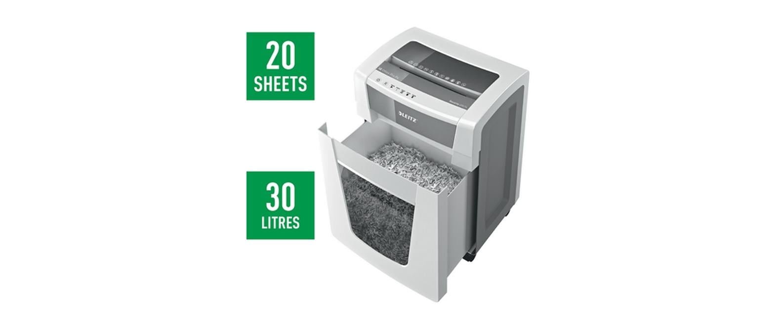 Leitz IQ Office Pro Aktenvernichter – Partikelschnitt, P-4, 4 × 40 mm, 20 Blatt, 30 l