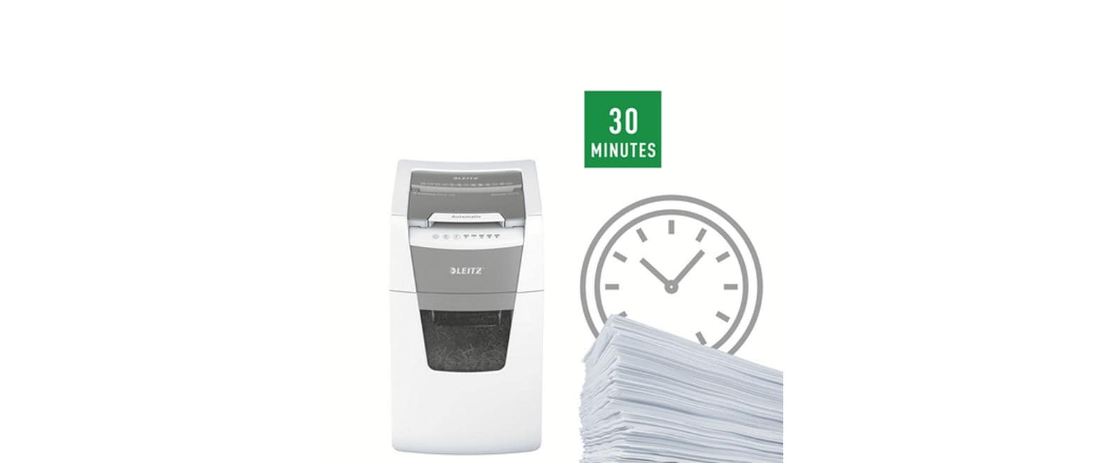 Leitz bürogeräte Leitz IQ Autofeed Office150 – Aktenvernichter mit Autofeed 150 Blatt, DIN P-5, Mikroschnitt 2 × 15 mm, 44 l