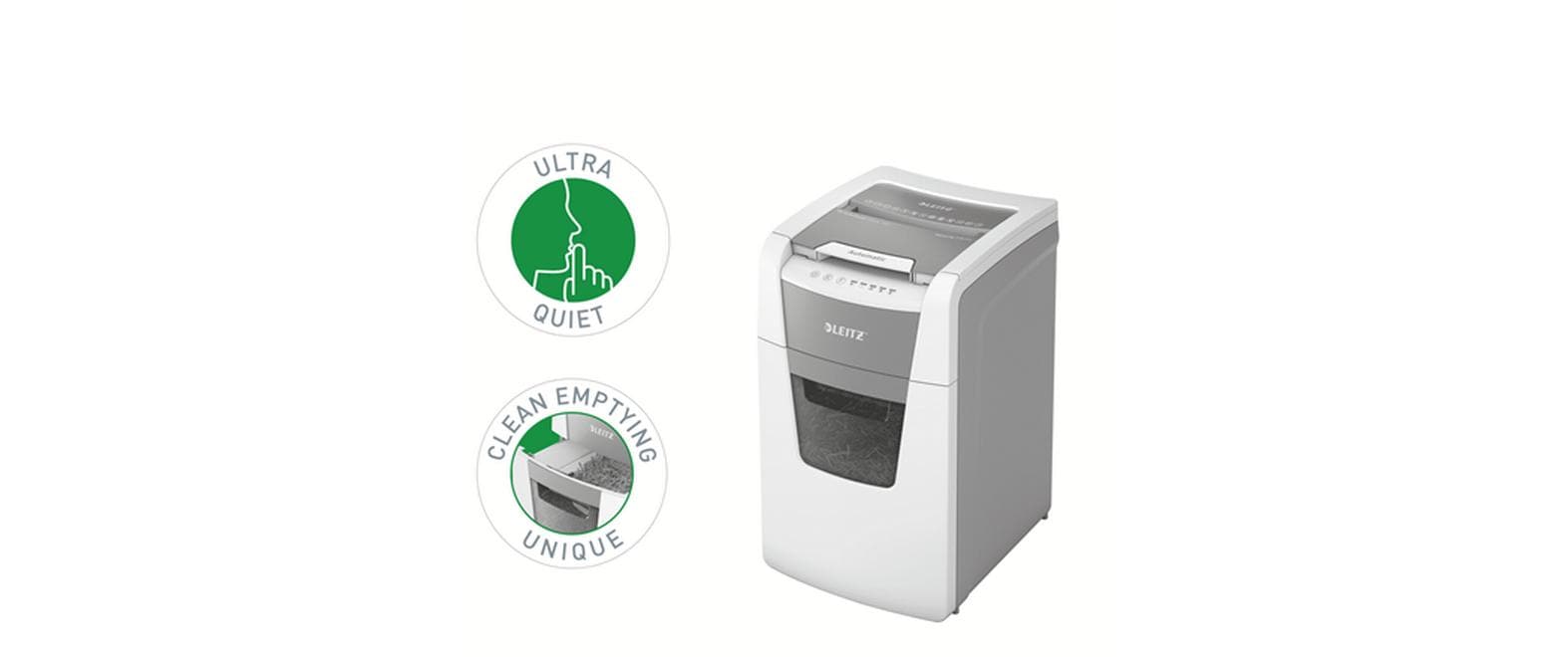 Leitz bürogeräte Leitz IQ Autofeed Office150 – Aktenvernichter mit Autofeed 150 Blatt, DIN P-5, Mikroschnitt 2 × 15 mm, 44 l