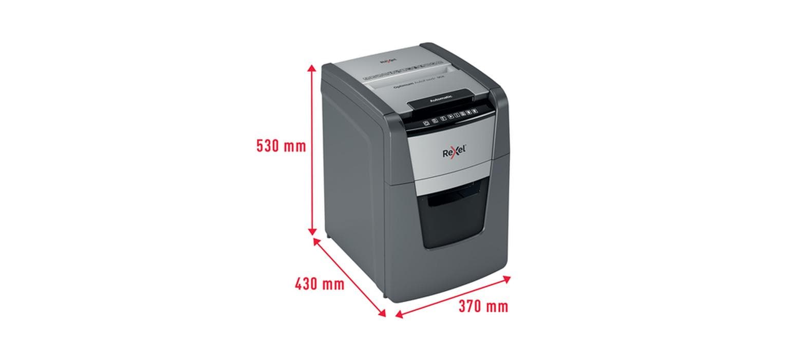 Rexel Optimum AutoFeed+ 90X – Aktenvernichter mit Autofeed 90 Blatt, DIN P-4, Partikelschnitt 4 × 28 mm, 34 l