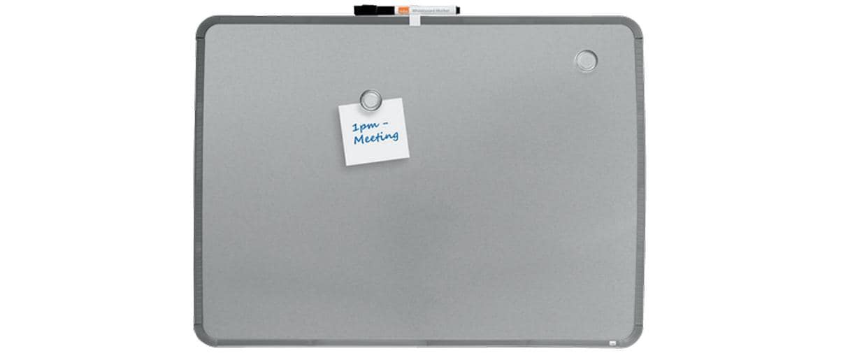 Nobo Whiteboard – 58 × 43 cm, magnetisch, Kunststoffrahmen, silber, Wandmontage