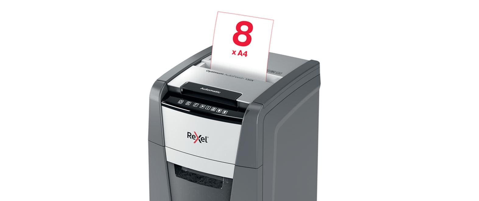 Rexel Aktenvernichter mit Autofeed 130 Blatt, DIN P-4, Partikelschnitt 4 × 28 mm, 44 l