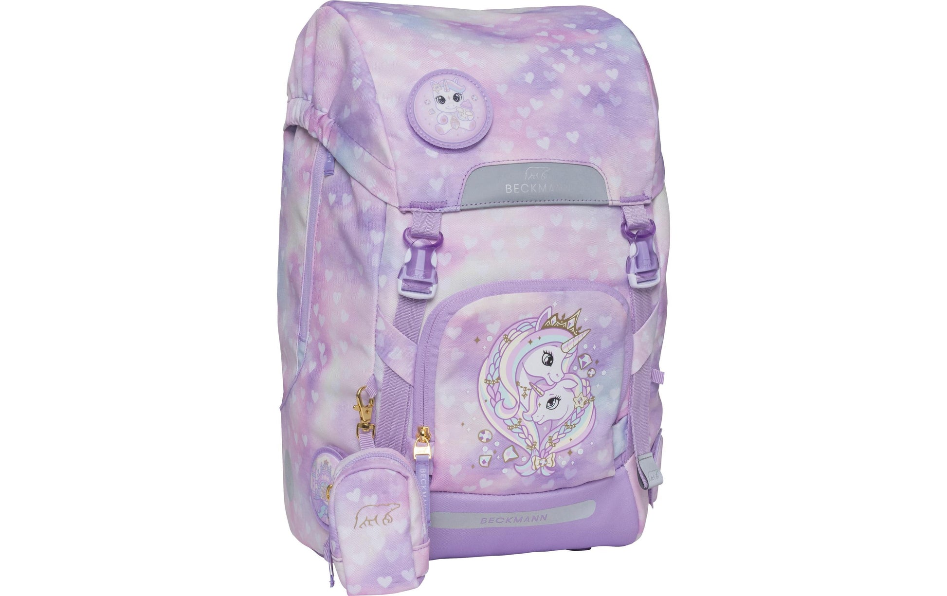 Beckmann Classic – Schulrucksack-Set 6-teilig, Unicorn Princess, 22 l, 24×37×25 cm