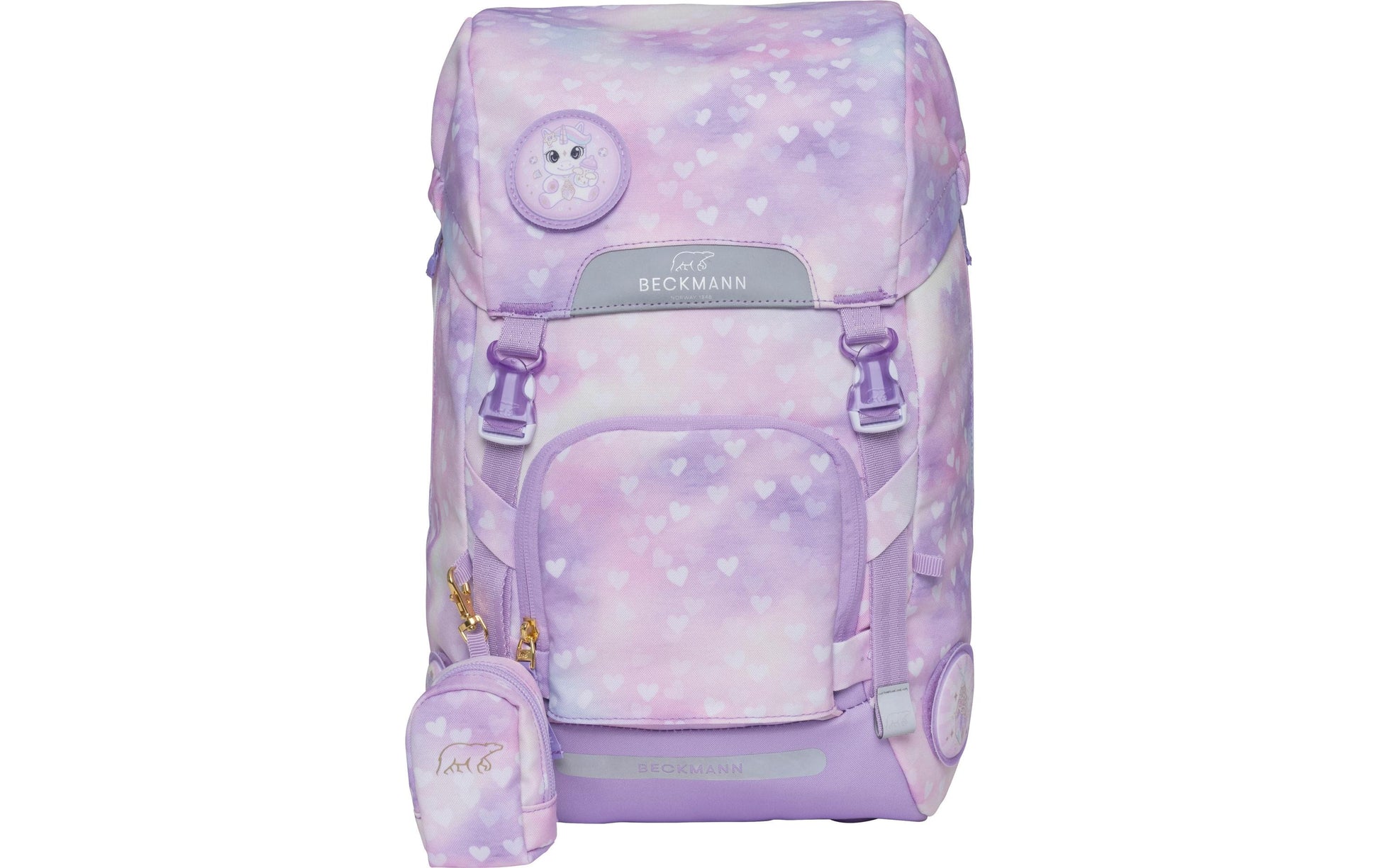 Beckmann Classic – Schulrucksack-Set 6-teilig, Unicorn Princess, 22 l, 24×37×25 cm