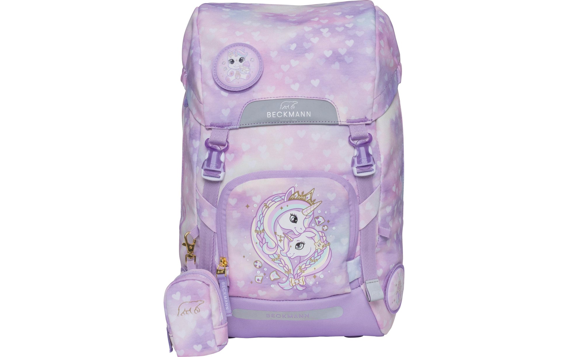 Beckmann Classic – Schulrucksack-Set 6-teilig, Unicorn Princess, 22 l, 24×37×25 cm
