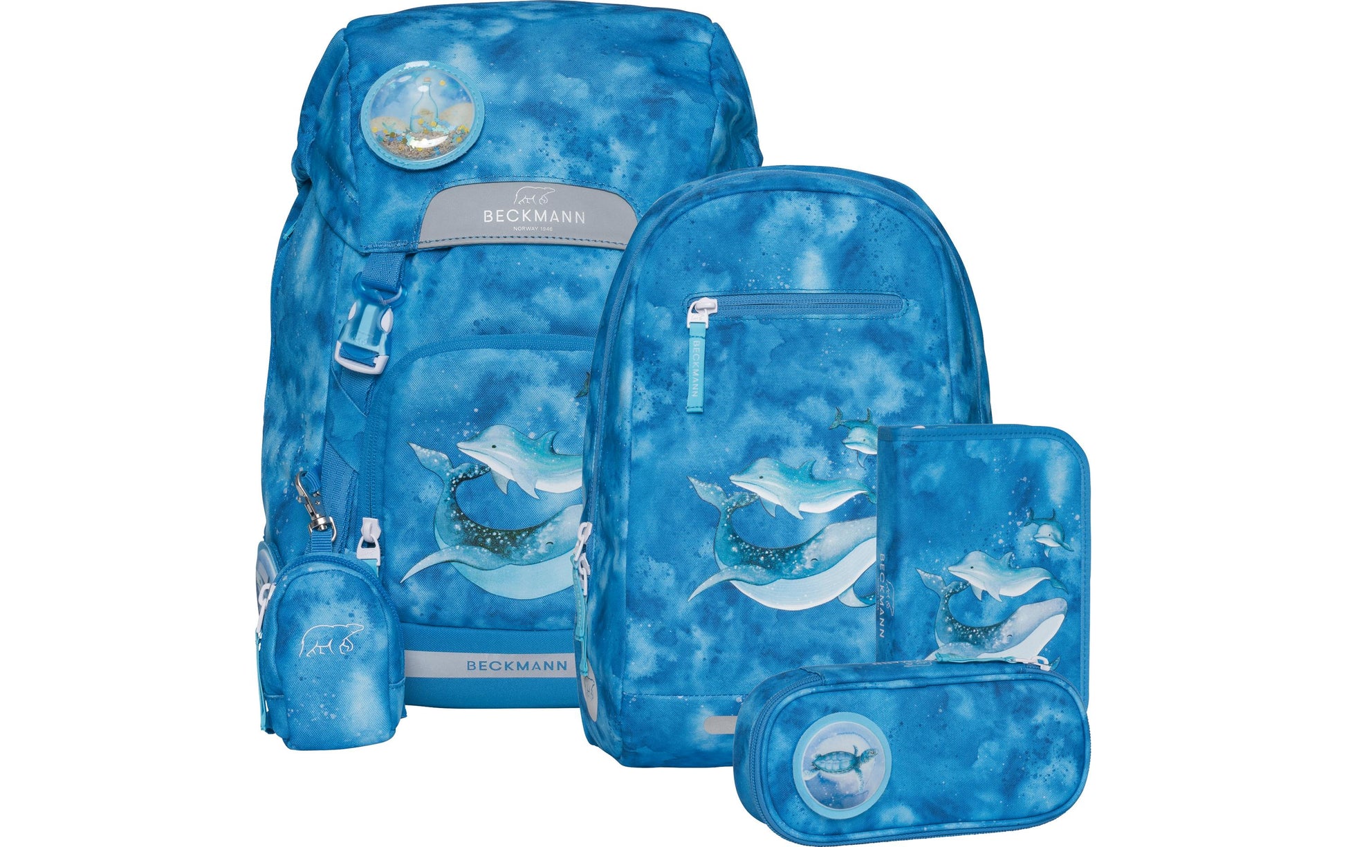 Beckmann Classic – Schulrucksack-Set 6-teilig, Ocean, 22 l, 24×37×25 cm