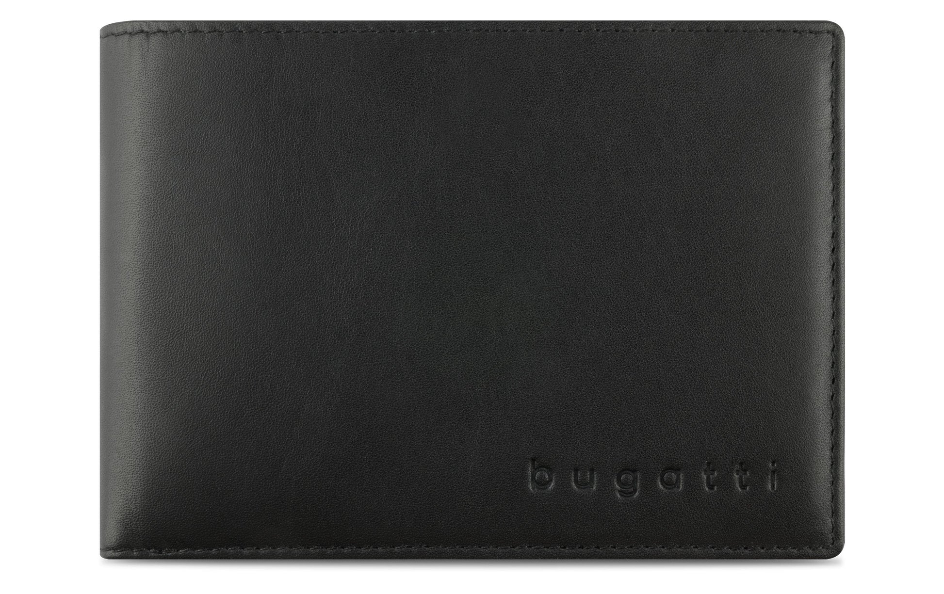 Bugatti cases Bugatti – Super Slim Portemonnaie – RFID-Schutz, Münzfach, Klappverschluss – 125×90×20 mm – Schwarz – Rindleder