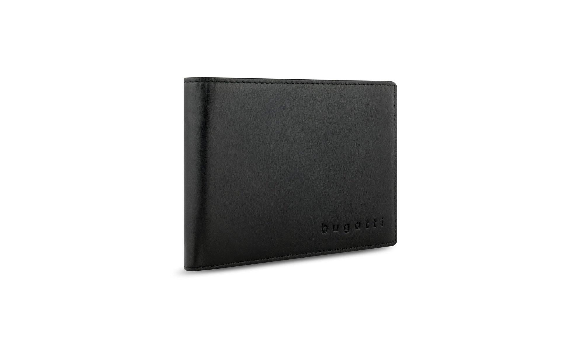 Bugatti cases Bugatti – Super Slim Portemonnaie – RFID-Schutz, Münzfach, Klappverschluss – 125×90×20 mm – Schwarz – Rindleder
